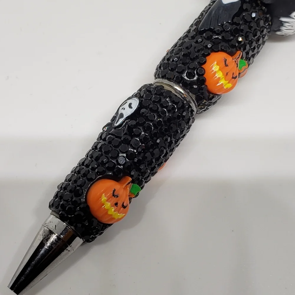 Handmade Halloween Hocus Pocus Beaded Silicone Focal Bead Pen